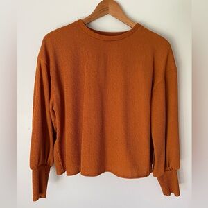 Rust orange textured blouse